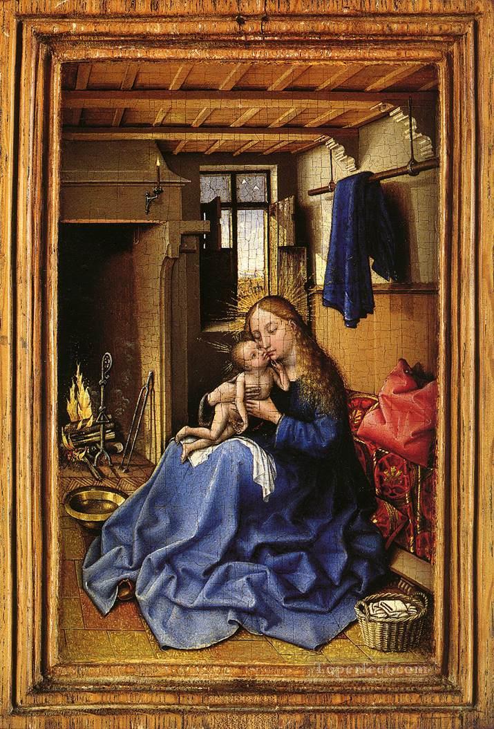 室内の聖母子 ロバート・カンピン油絵